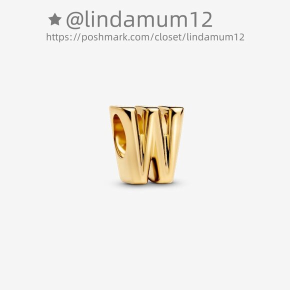 Pandora Letter W Alphabet Charm - Picture 2 of 5